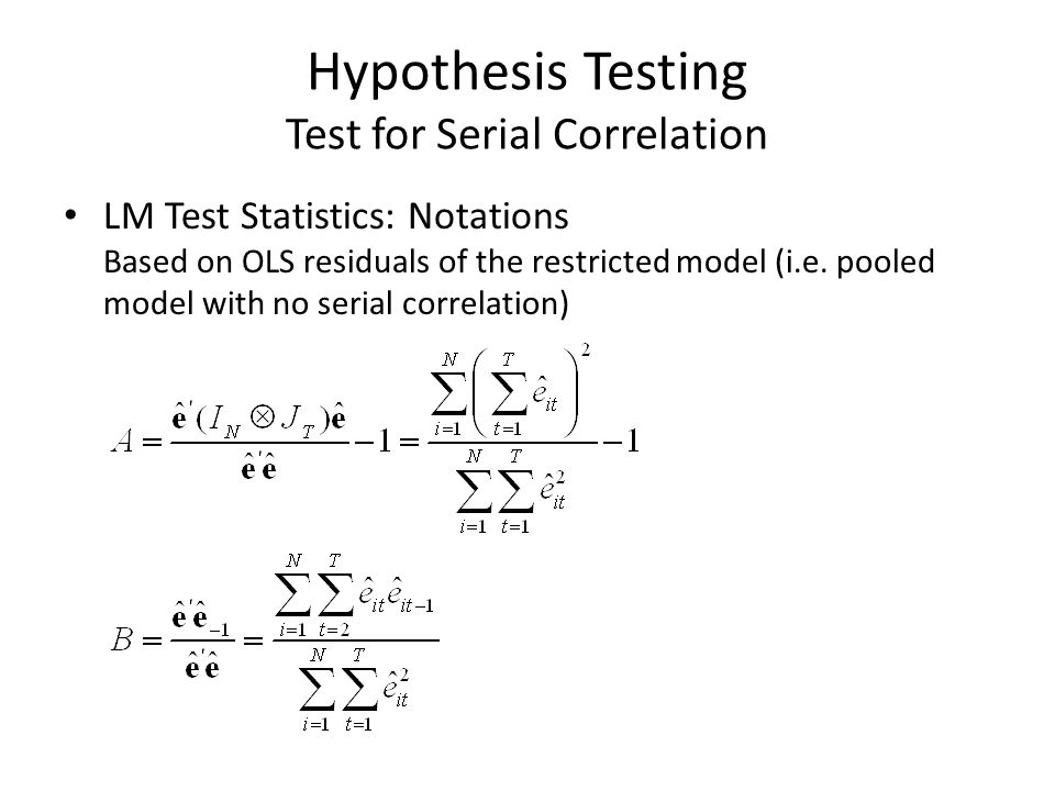 Lm test for serial correlation stata